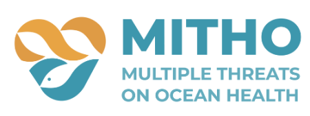 MITHO logo - heart with orange and blue wavy lines and fish inside 