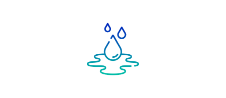 freshwater logo - three drops, two small, one large, into a splash puddle
