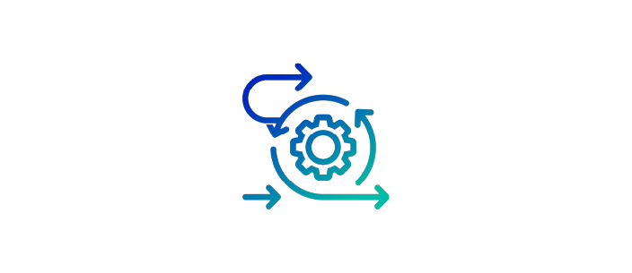 cog with arrow blue gradient logo bioagora